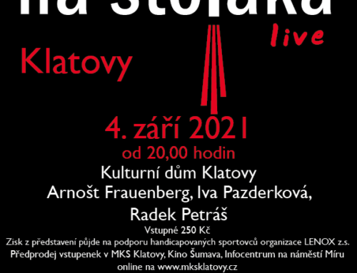 Pořad „na stojaka live“ se vrací do Klatov. Vystoupí i Iva Pazderková